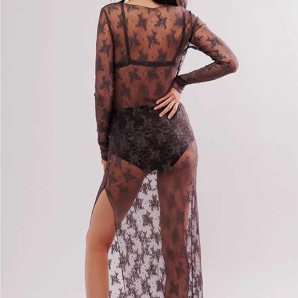 Free People Lady Lux Maxi Slip, Dark Gull Grey, Various Sizes, NEW - Picture 2 of 4